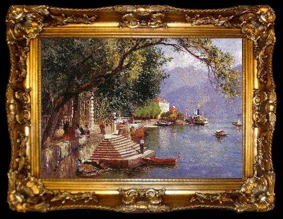 framed  John Douglas Woodward Villa Carlotta, Lake Como, ta009-2